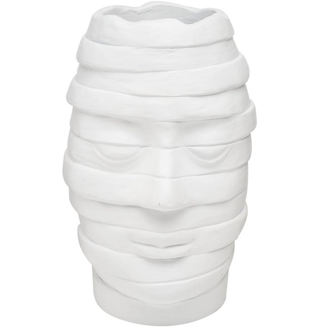 Decorative vase Head , white, 17x17x26cm