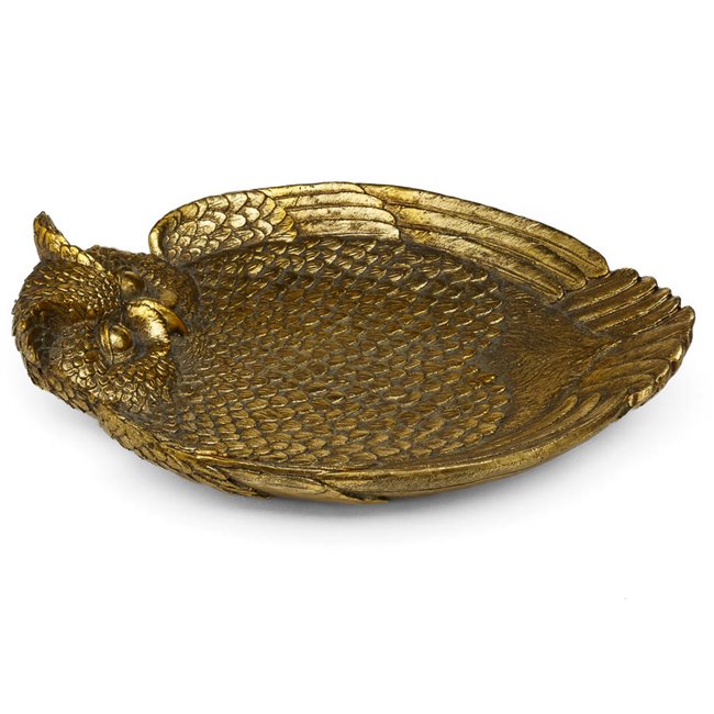 Decorative tray Owl, golden, 31x22.5x6.5cm