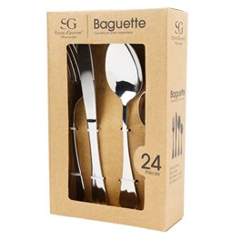 Cutlery set  Inox Baguette, 24 pcs, H24x15x6.5cm