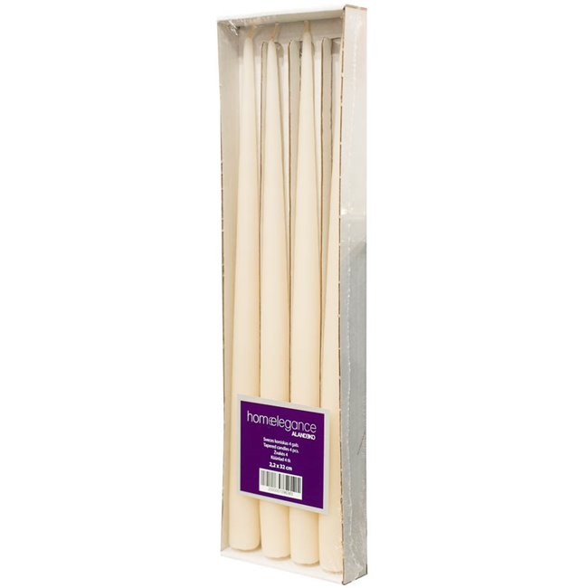 Candles ivory, set of 4 pcs, H32cm, D2.2cm