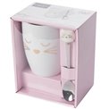 Mug Cat with spoon, white, 10x11.5x8.2cm