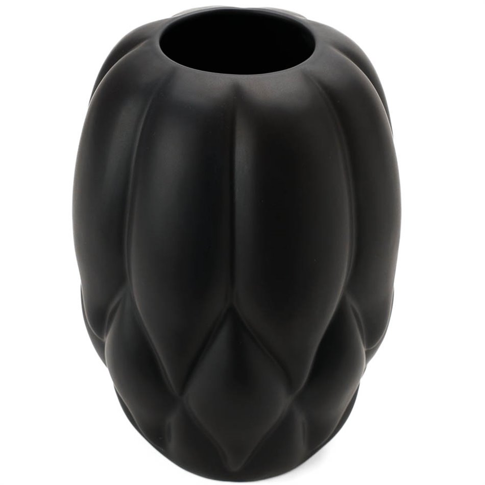 Vase Dahlia M, black matt, 17.5x17.5x24.5cm