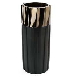 Vase Modus L, black/gold, 15x15x36cm