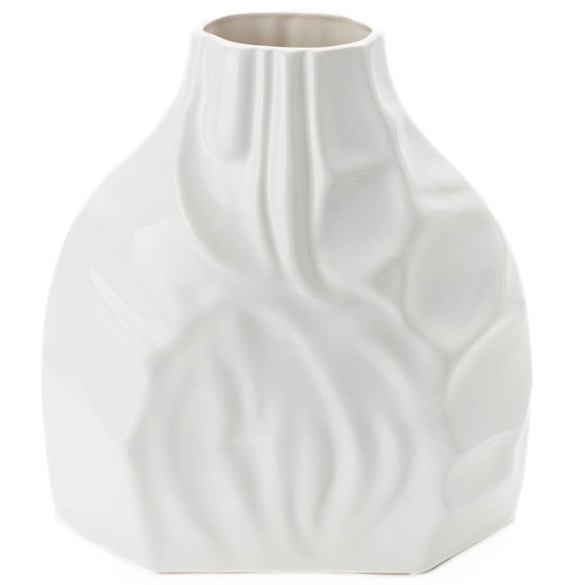 Vase Rugged L, white, 28x13x30cm