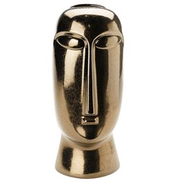 Vase Easter head tall gold, 15x15x35cm