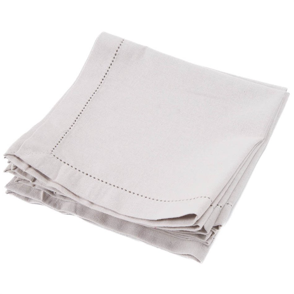 Napkins Chambray 4psc, light grey, 40x40cm