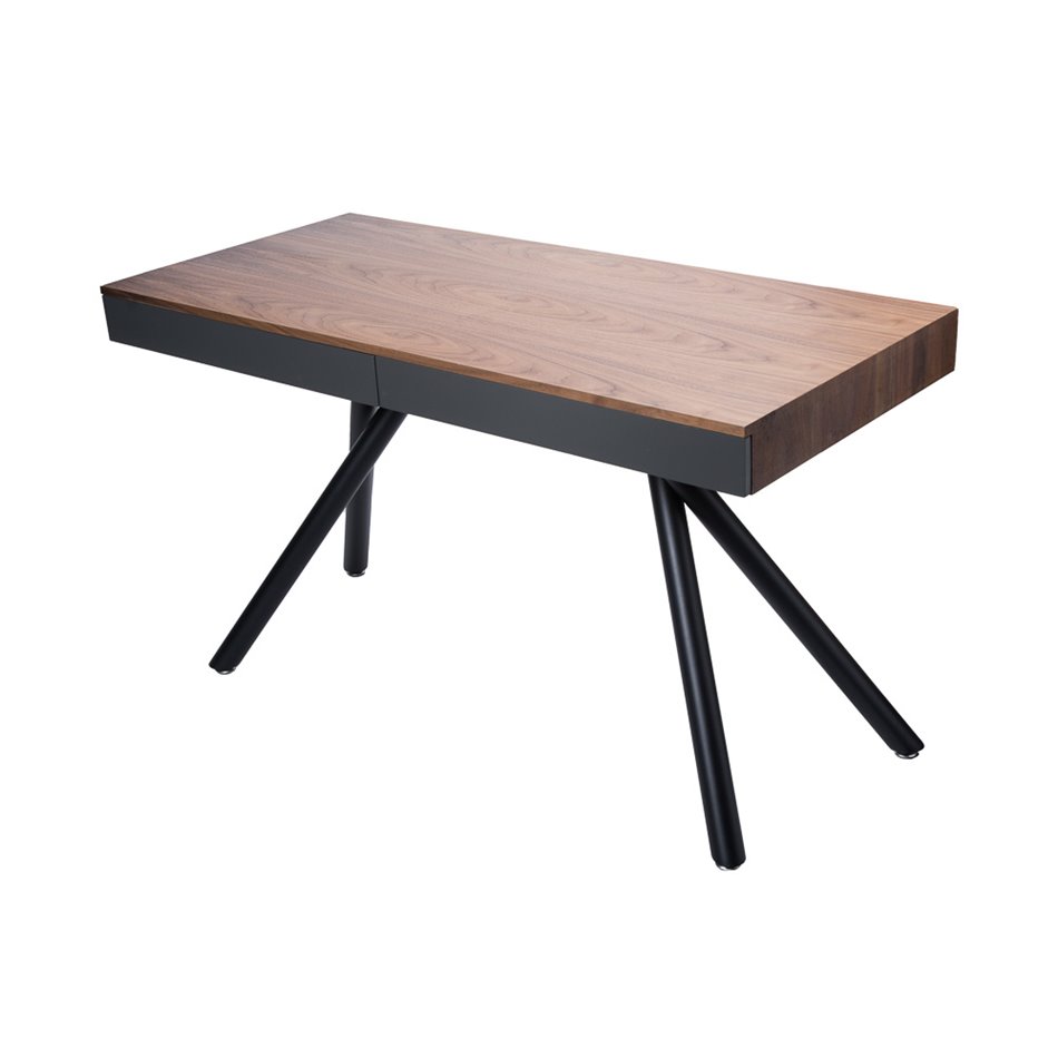 Компьютерный стол Turina выдвижным ящиком, шпон ореха, 120x55x75.5cm