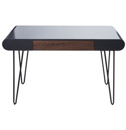 Kompiuterio stalas su stalčiumi Torino, pilka/riešutas, 120x55x75.5cm