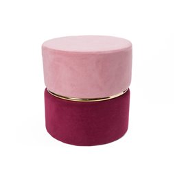 Pouf Trabia, pink/bordeaux, H40cm, D40cm