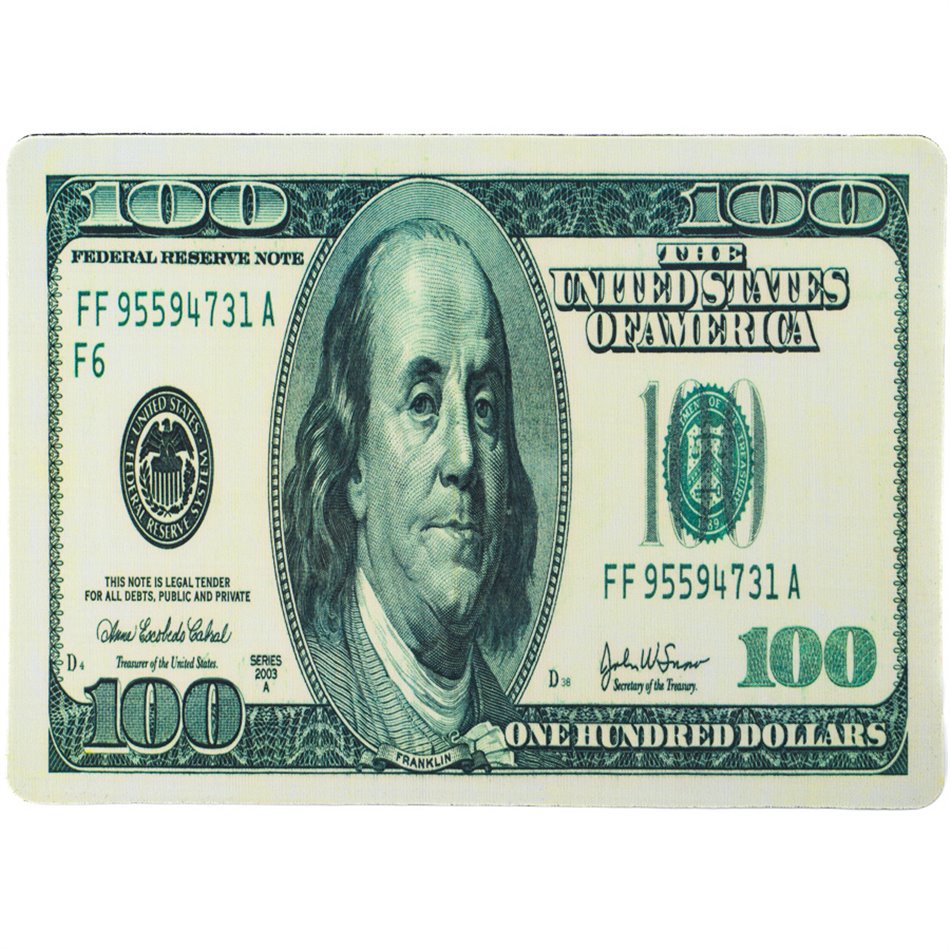 Коврик для мыши 100 Dollar, 28x20см