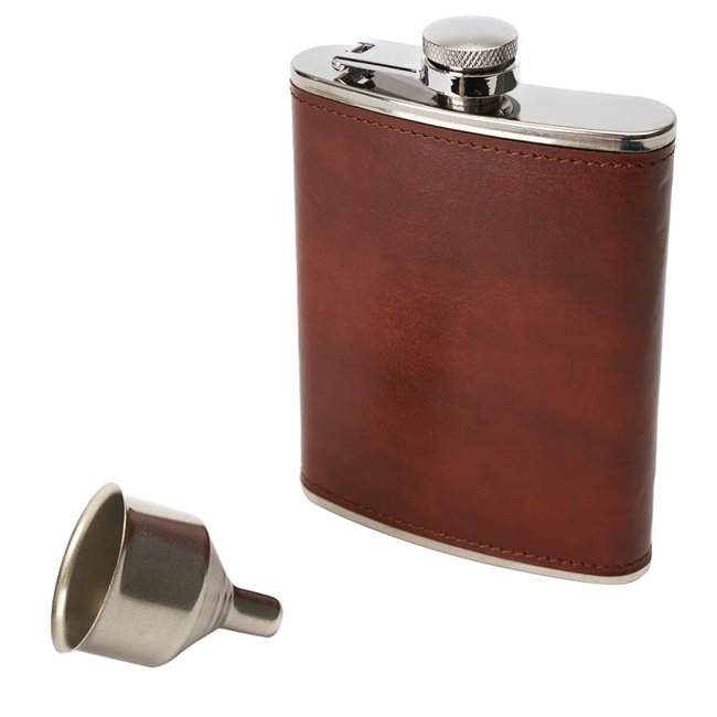 Flask leather, 235ml, H13.5x9.5cm