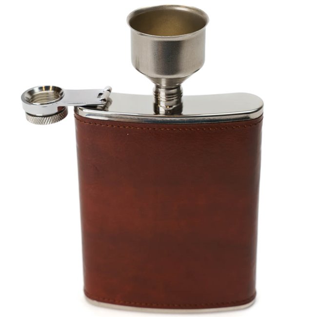 Flask leather, 235ml, H13.5x9.5cm