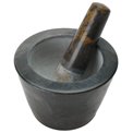 Marble mortar and pestle, black, H 9, D12.7cm
