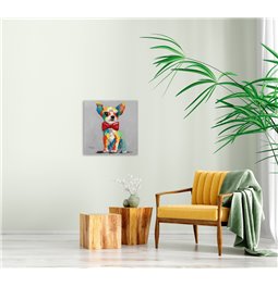 Painting Colourful Chihuahua with Tails, 50x50cm