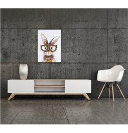 Painting Colourful Bunny with Glasses, 50x70cm
