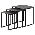 Nest table set Akatri, black, ceramic top, H55cm, D50cm