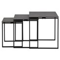 Nest table set Akatri, black, ceramic top, H55cm, D50cm
