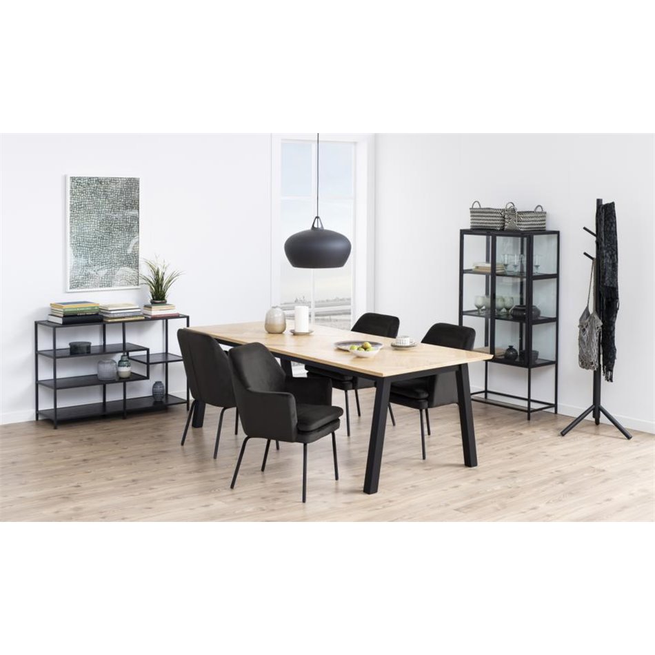 Coat hanger Abrem, black, rubberwood, H176x51x45cm