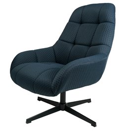 Armchair Saramo with ottoman, blue, H97.5x81x78cm