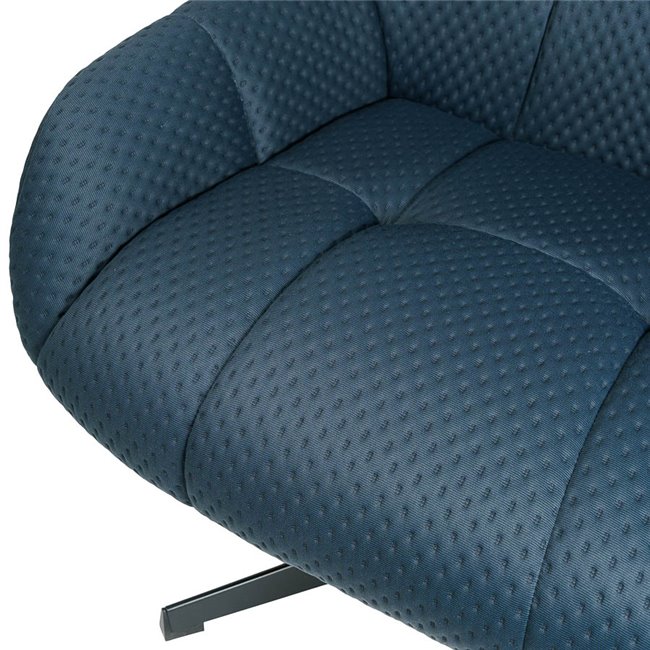 Armchair Saramo with ottoman, blue, H97.5x81x78cm