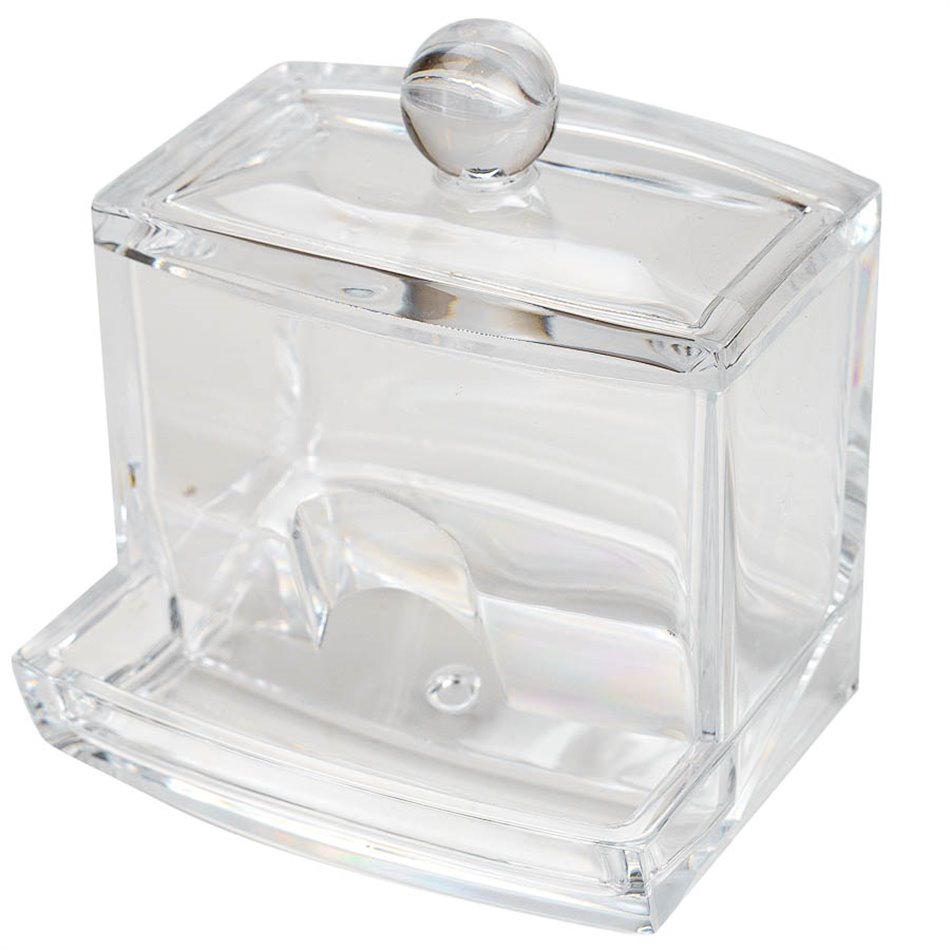 Cotton swabs dispenserr Selena, acryl, H9.9x9.3x8.1cm