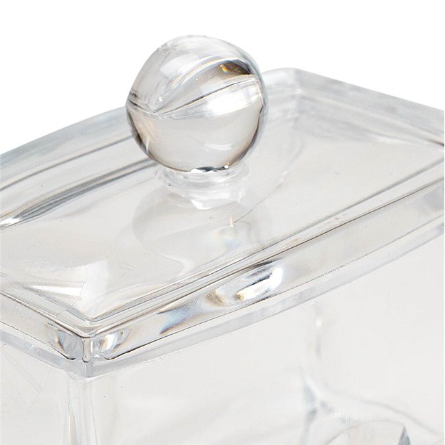 Cotton swabs dispenserr Selena, acryl, H9.9x9.3x8.1cm