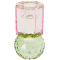 Crystal candleholder, mint/pink, H10.5cm, D6cm