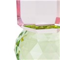Crystal candleholder, mint/pink, H10.5cm, D6cm