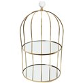 Etagiere 2 tier, metal/mirror, golden, D18x33cm