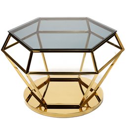 Coffee table Empo, gold colour, 70x61x46cm