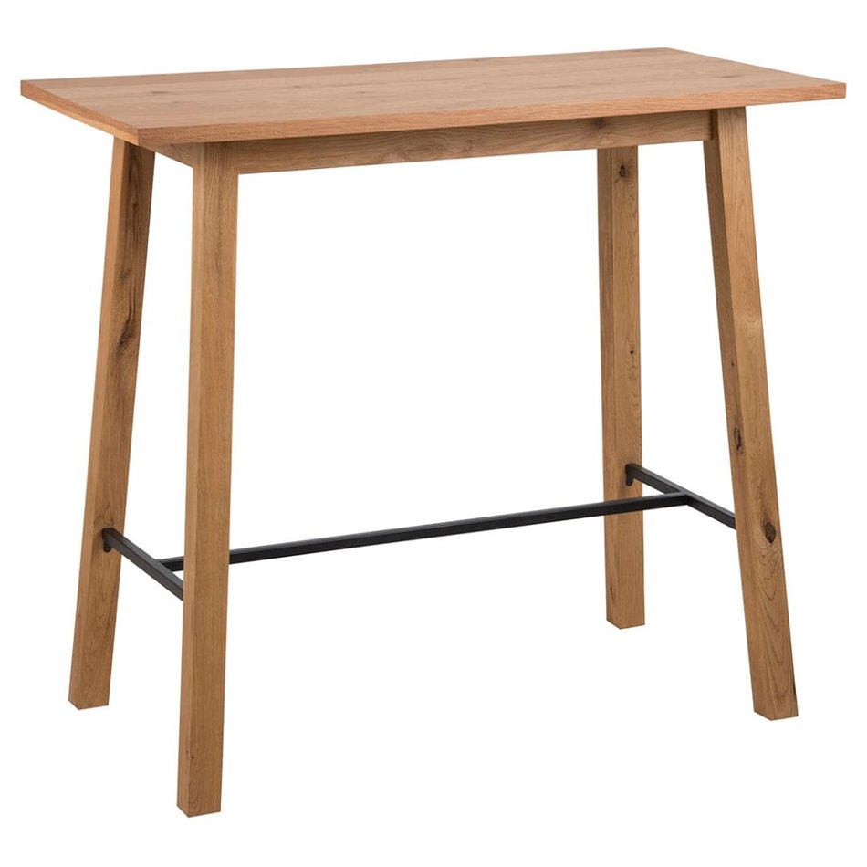 Bar table Achara, oak veneer, H105x117x58cm