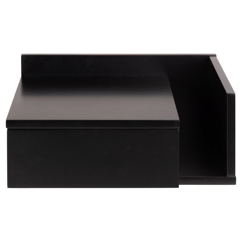 Bedside table Ashlan, MDF, black, H16.5x40x32cm