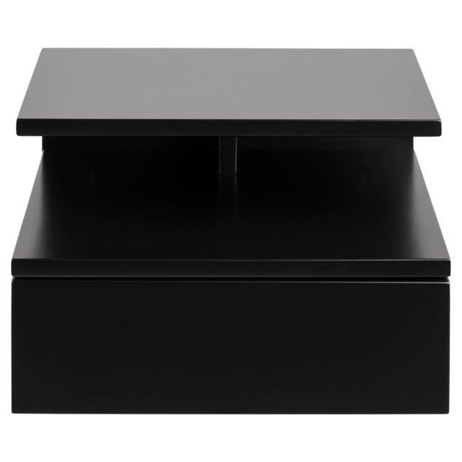 Bedside table Ashlan, MDF, black, H22.5x35x32cm