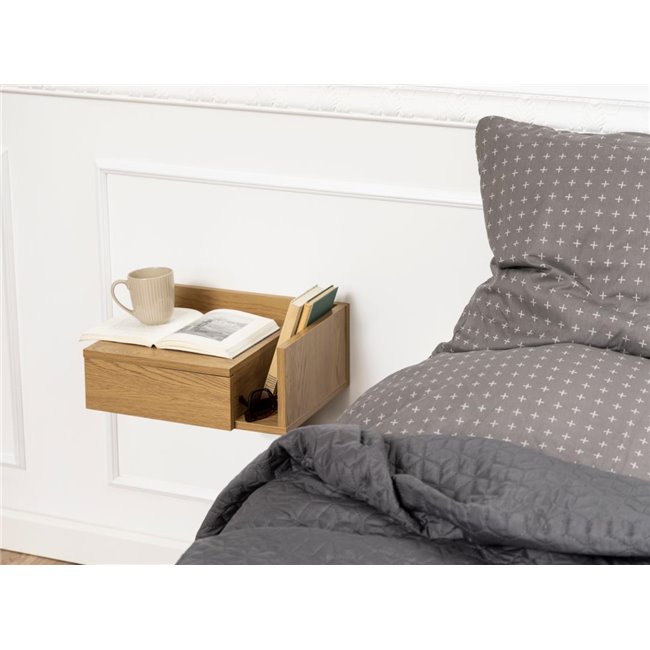 Bedside table Ashlan, oak, MDF H16.5x40x32cm
