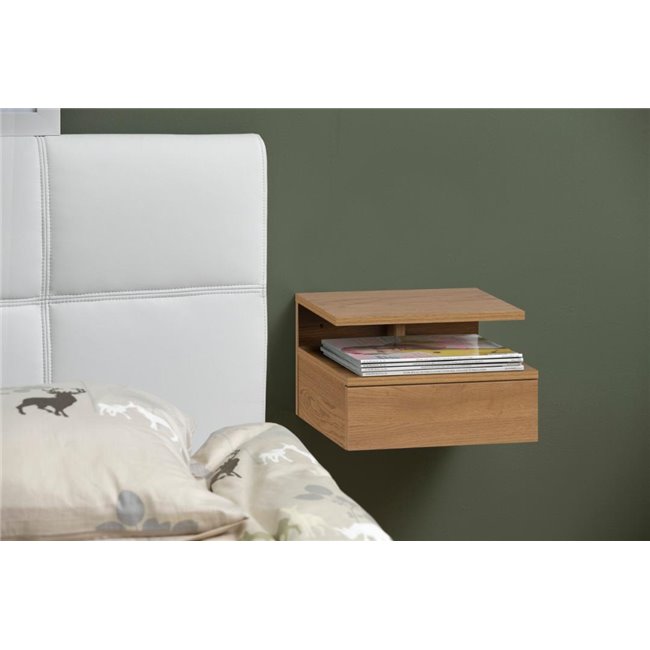 Bedside table Ashlan, oak, MDF, H22.5x35x32cm