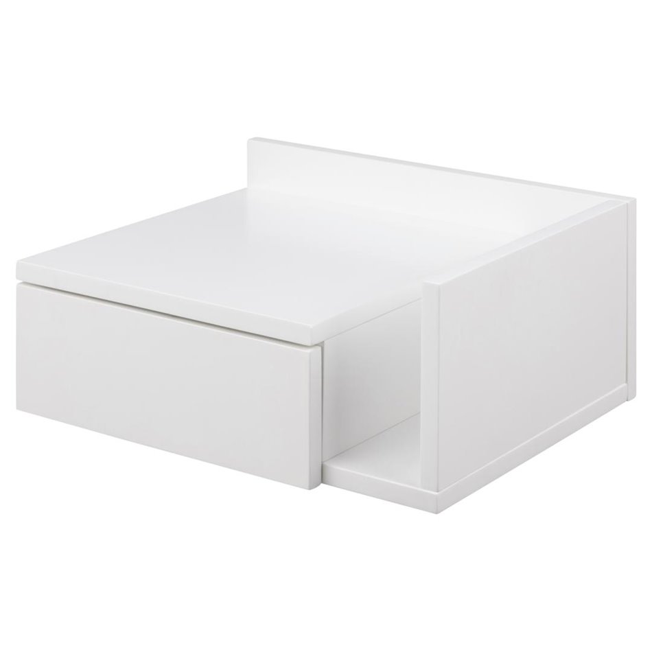 Bedside table Ashlan, white, MDF, H16.5x40x32cm