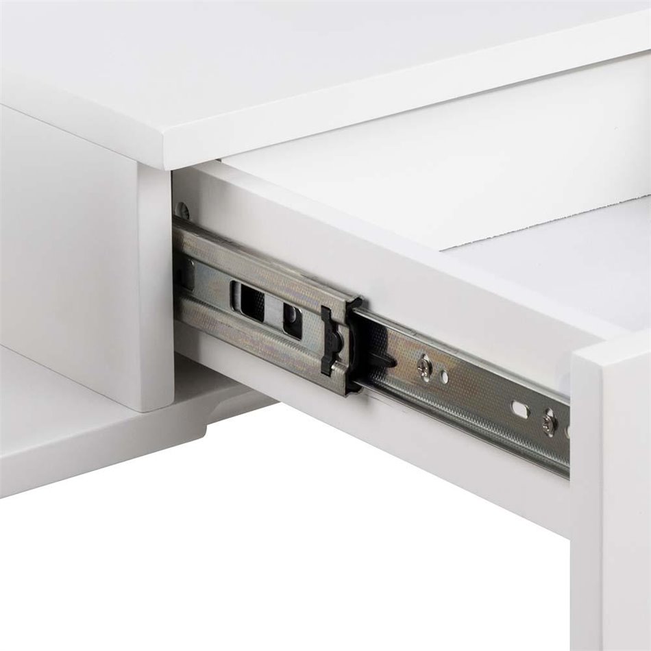 Bedside table Ashlan, white, MDF, H16.5x40x32cm