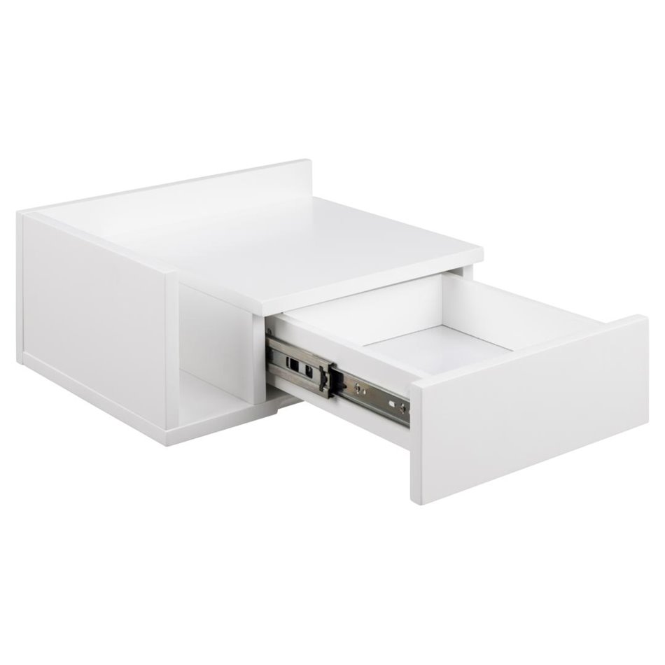 Bedside table Ashlan, white, MDF, H16.5x40x32cm