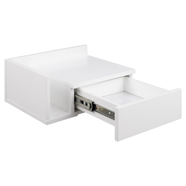 Bedside table Ashlan, white, MDF, H16.5x40x32cm