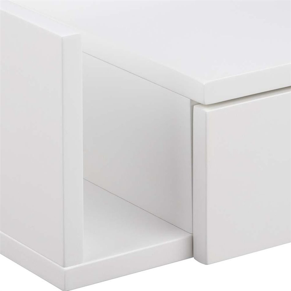 Bedside table Ashlan, white, MDF, H16.5x40x32cm