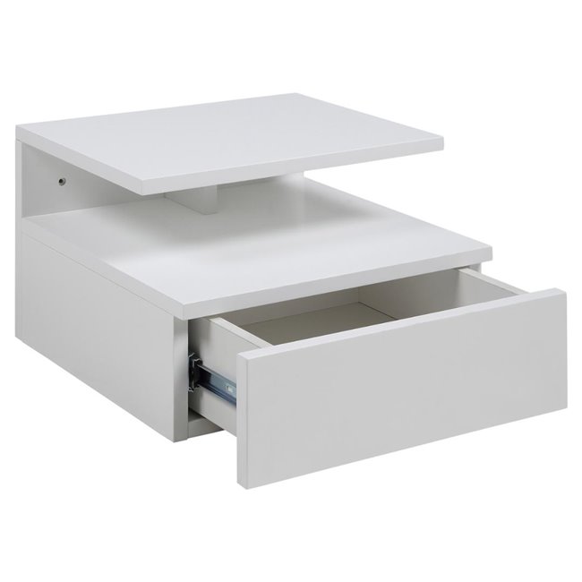 Bedside table Ashlan, white, MDF, H22.5x35x32cm