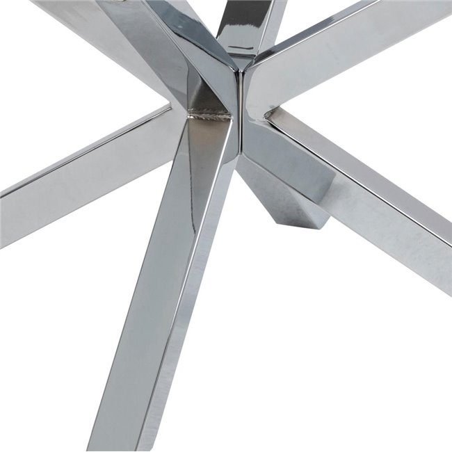 Журнальный столик Aheaven, стеклянная поверхность/серебряные ножки, D82cm, H40cm