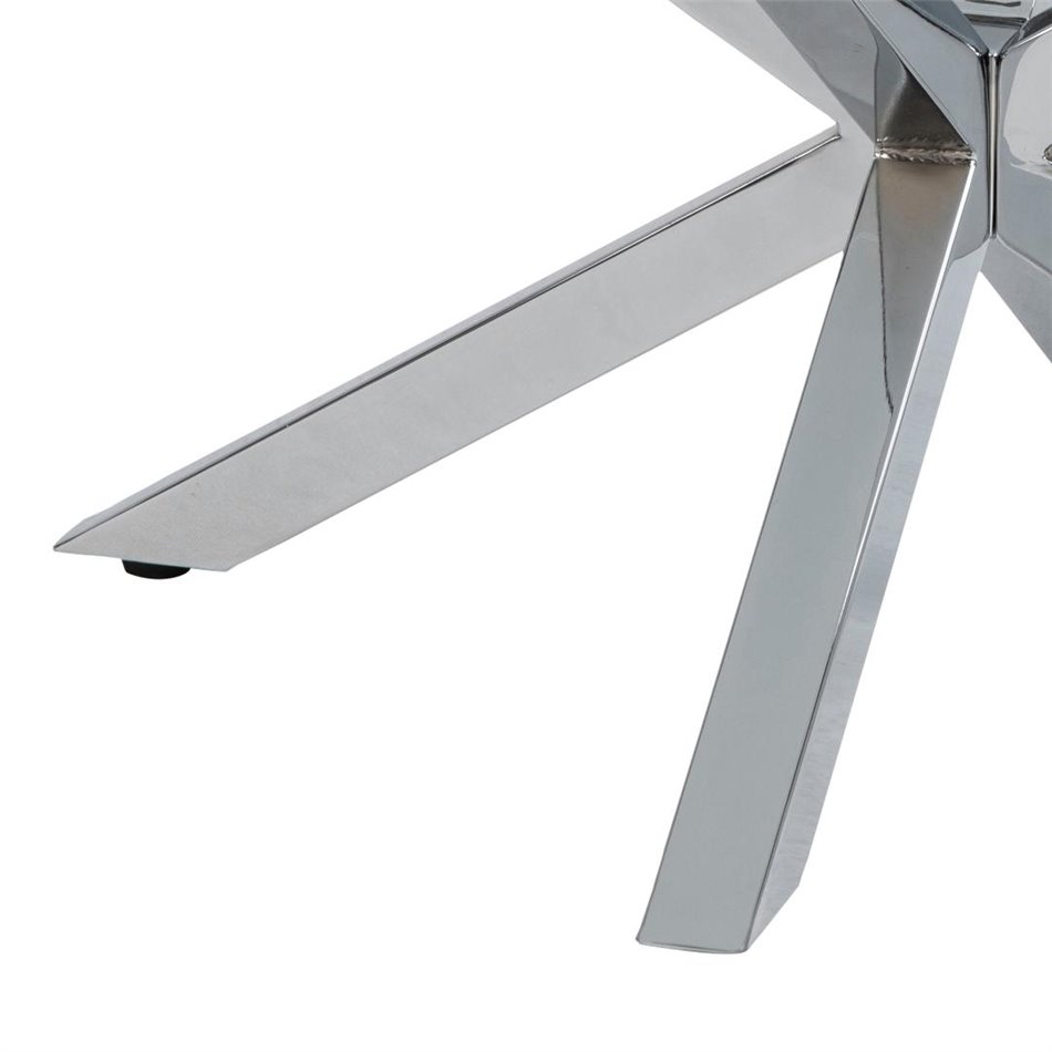 Журнальный столик Aheaven, стеклянная поверхность/серебряные ножки, D82cm, H40cm