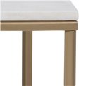 Coffee table Aisma, white, artificial marble/brass colour legs, H46x120x60cm