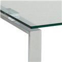 Coffee table set Akatrine, 2 pcs, glass/silver,  H45x115x69cm