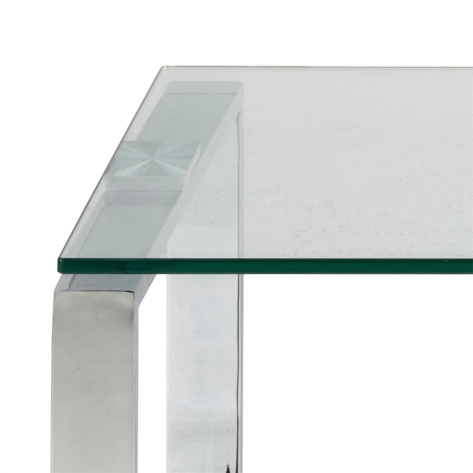 Coffee table set Akatrine, 2 pcs, glass/silver,  H45x115x69cm