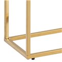 Console table Alis,top glass, white marble look/gold legs, H80.5x110x26cm