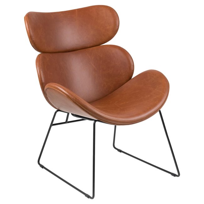 Lounge chair Acazar, brown, H90.5x69x78.5cm