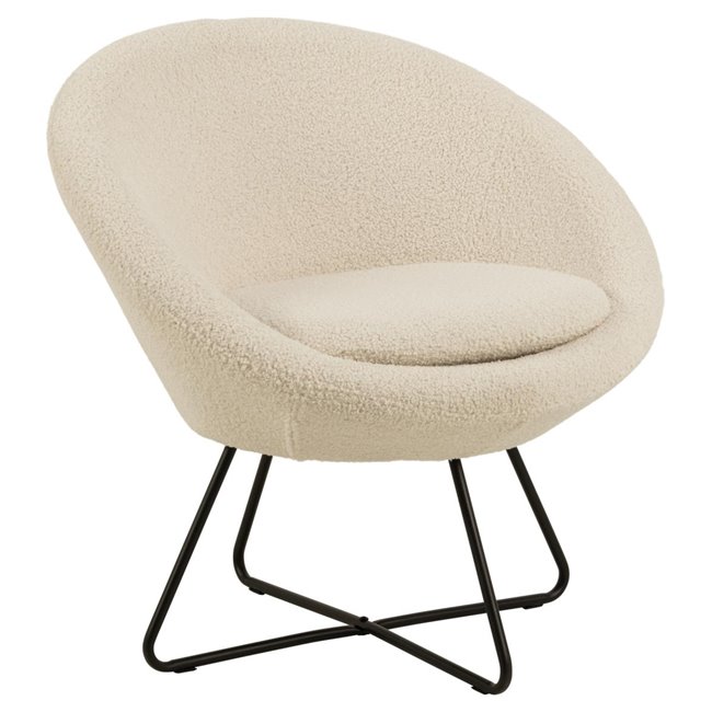 Lounge chair Acent, cream color, H81x82x71cm
