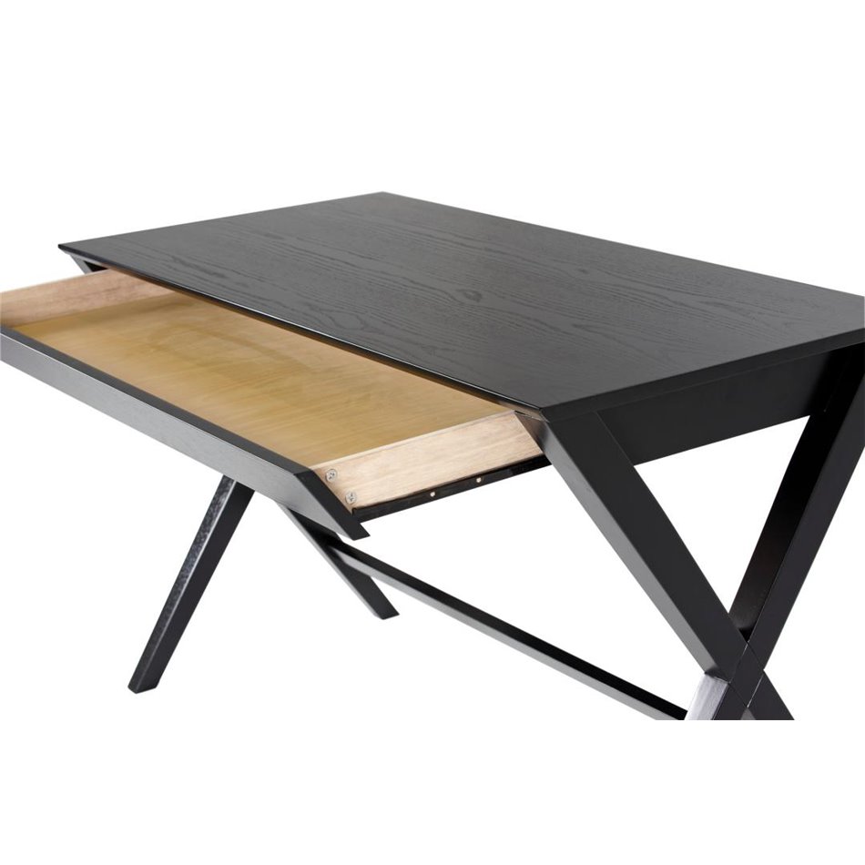 Darbo stalas Awritex, ąžuolo fanera, juoda, H75x120x60cm
